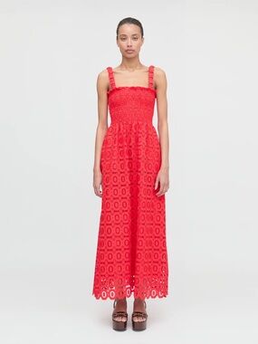 EUC Hill House Home Anjuli Nap Dress in Red Poppy Lace